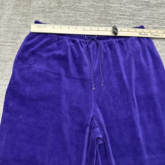 Quacker Factory Lounge Set Womens Large Purple Velour Rhinestone Cozy Pants - Picture 14 of 16
